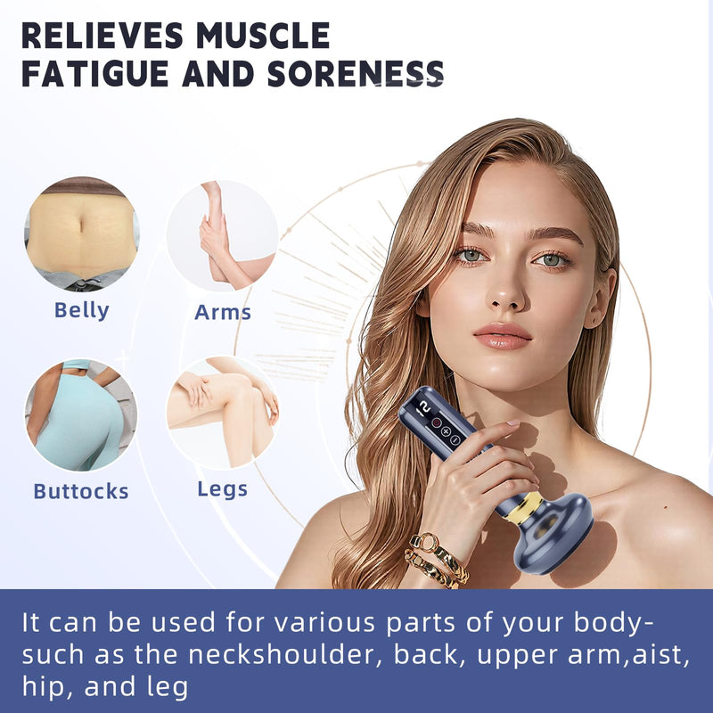 [Australia] - cc&dd outdoors Electric Handheld Cellulite Massager -12 Adjustable Suction Modes for Anti-Cellulites Massage Therapy (Grey) Grey 