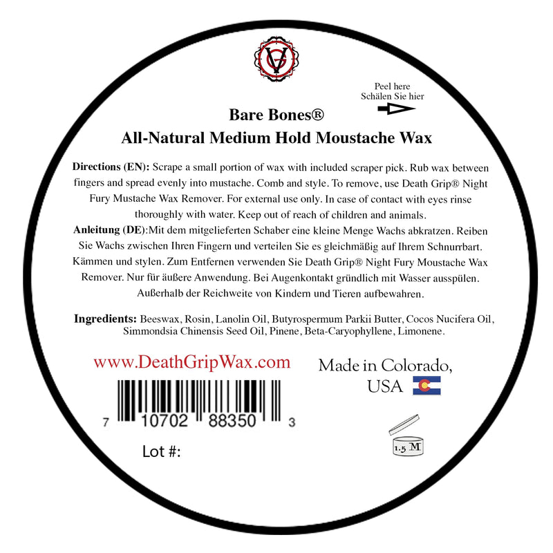 [Australia] - Mustache Wax (Bare Bones) Bare Bones 