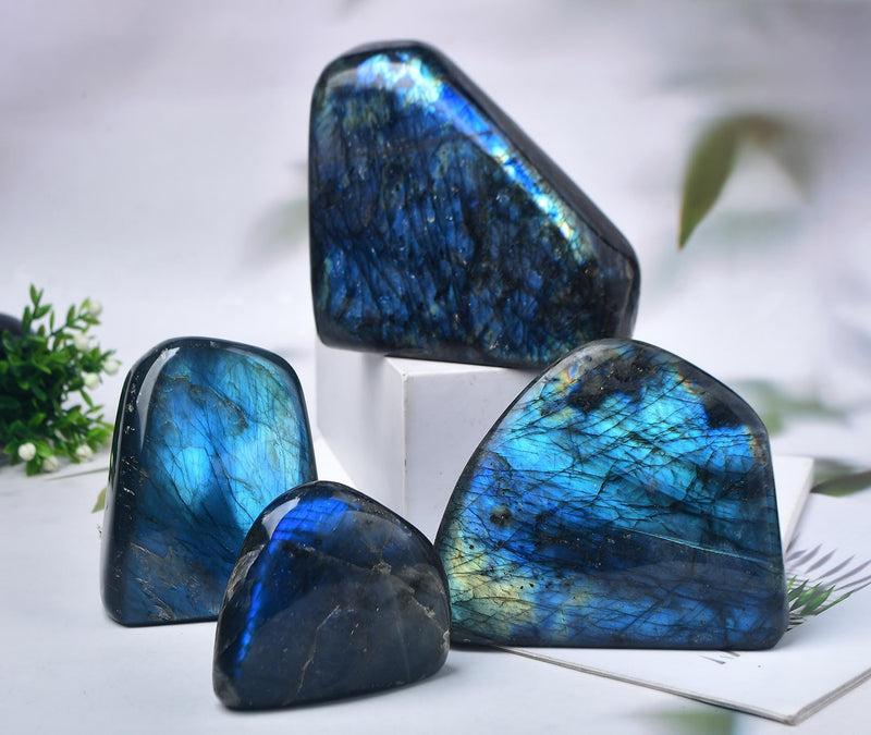Large Labradorite Rock Polished Slab Block Healing Crystal Stone for Meditation Gift Home Decor 0.8-1.3 Pound Labradorite Block