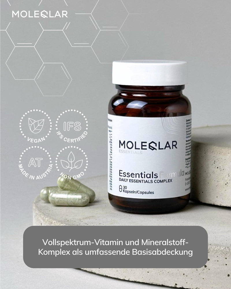 MoleQlar Essentials Formula 30 Capsules – Vitamin & Mineral Complex, 1 Per Day, Daily Essential Intake