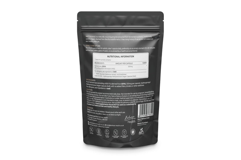 Nattokinase 500mg | 4000 FU per Capsule | 120 Capsules | Nattokinase Enzyme Supplement (from Soy) | Supports Circulation & Cardiovascular Function | Vegan HPMC Capsules | Non-GMO 120 count (Pack of 1)