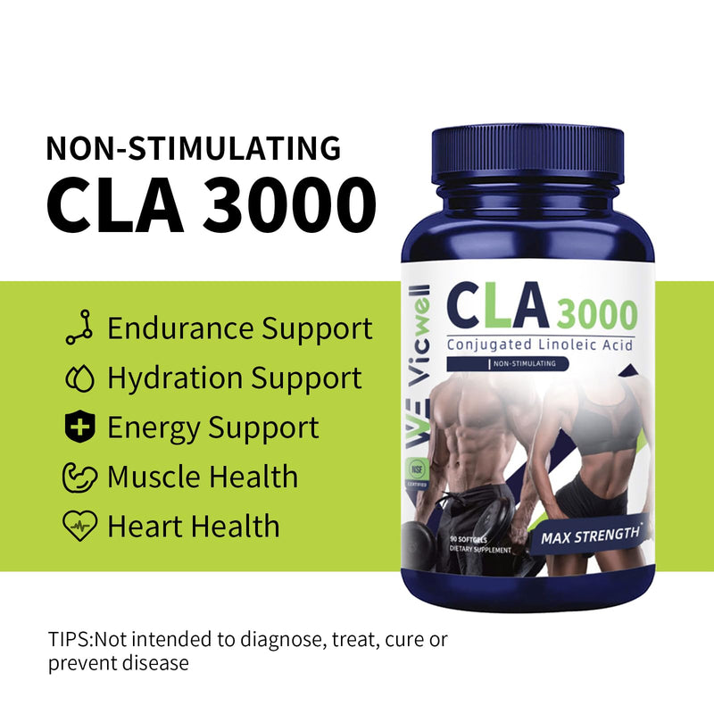 [Australia] - CLA 3000mg Softgels ‚Äì Conjugated Linoleic Acid with Safflower Oil ‚Äì CLA Supplement for Weight Management ‚Äì Gluten Free ‚Äì 90 Softgels 