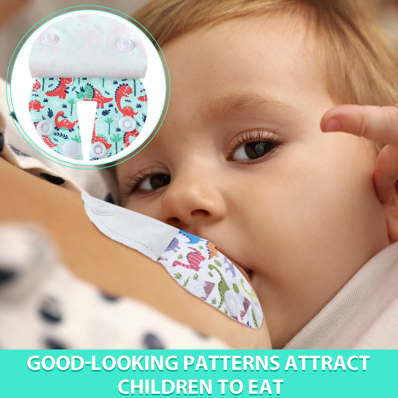 [Australia] - 18 Pack Feeding Tube Pads Button Pads Gtube Button Covers Reusable Button Pads g Tube Cutie Dinosaur Feeding Supplies for Kids Baby Breastfeeding Nursing Care Medium 