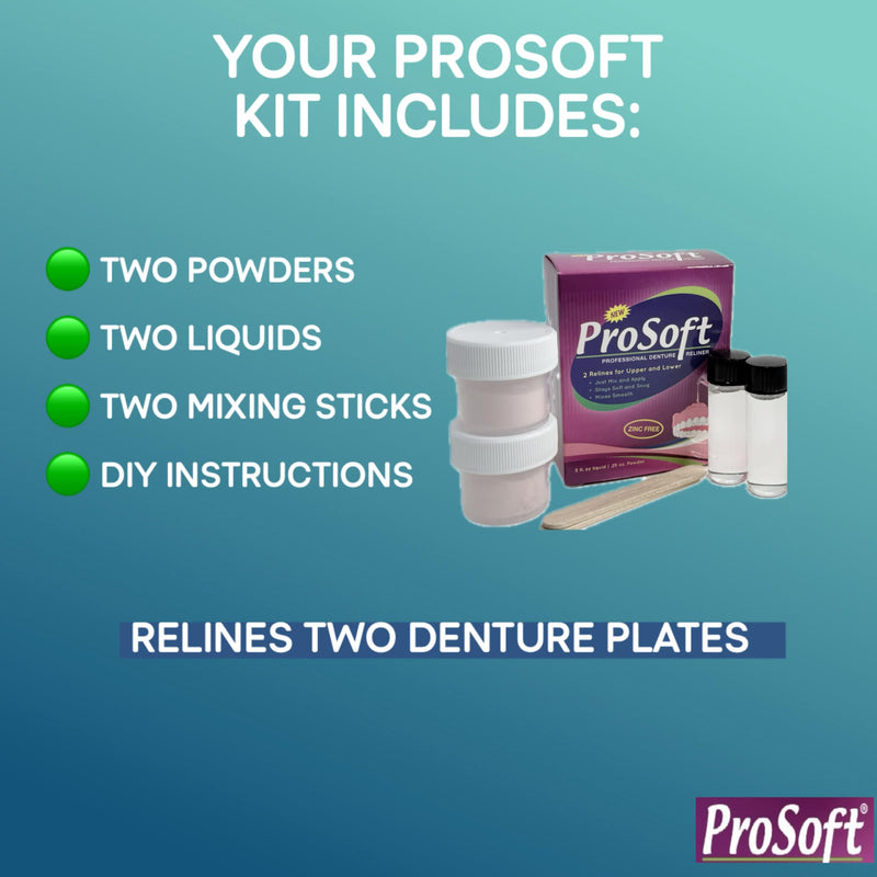 [Australia] - ProSoft Denture Reliner-Relines 2 Denture Plates 