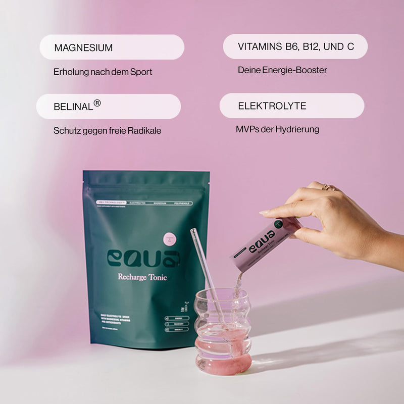 [Australia] - EQUA RECHARGE TONIC - sugar-free electrolyte powder drink with magnesium and antioxidants - 20 practical individual powder packs - vegan, gluten-free (cranberry & lime) cranberry & lime 