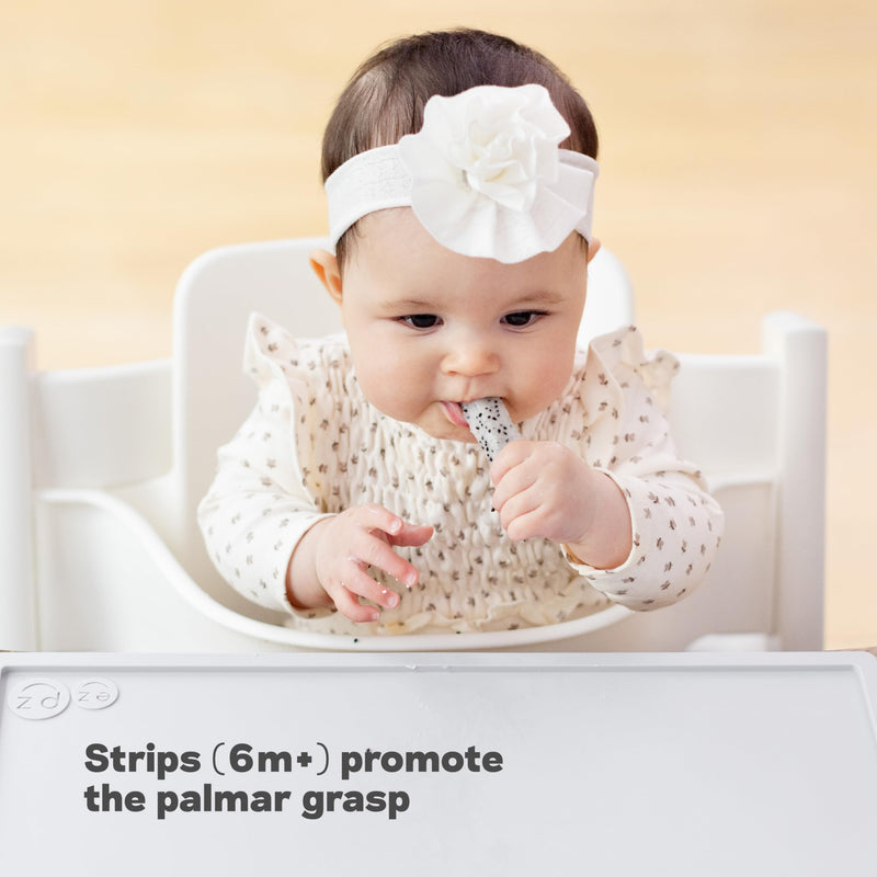 [Australia] - ezpz Baby Led Weaning Food Cutters | 2 Pack | For Ages 6 Months to 9 Months + (Pewter) Pewter 
