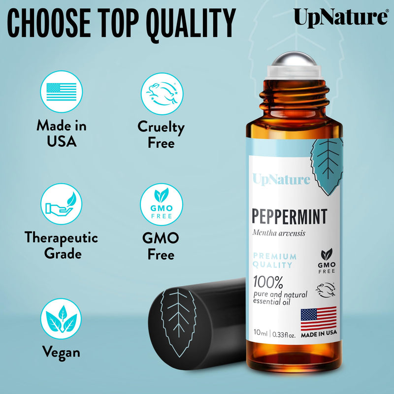 [Australia] - UpNature Peppermint Essential Oil Roll On - Morning Sickness Relief & Nausea Relief for Pregnant Women - 100% Pure Peppermint Oil, Pregnancy Must Haves 0.33 Fl Oz (Pack of 1) 