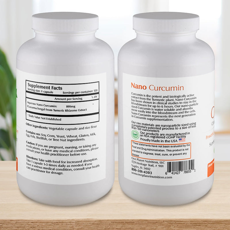 [Australia] - Nano Curcumin 500mg — Turmeric Curcumin Gluten Free Water Soluble Supplements for Better Absorption, Turmeric Capsules, Non-GMO - 120 Veggie Capsules 