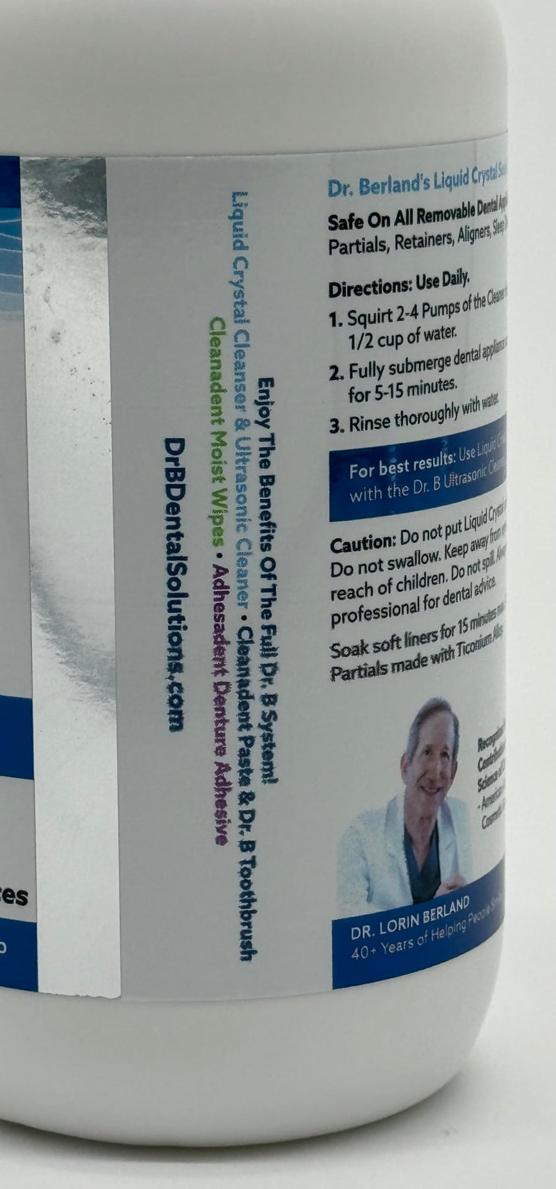 [Australia] - Dr. B Dental Solutions Liquid Crystal Soak Cleanser for Oral Appliances, Dentures, Night Guards, Aligners, & Other Devices 12 Fl Oz (Pack of 1) 