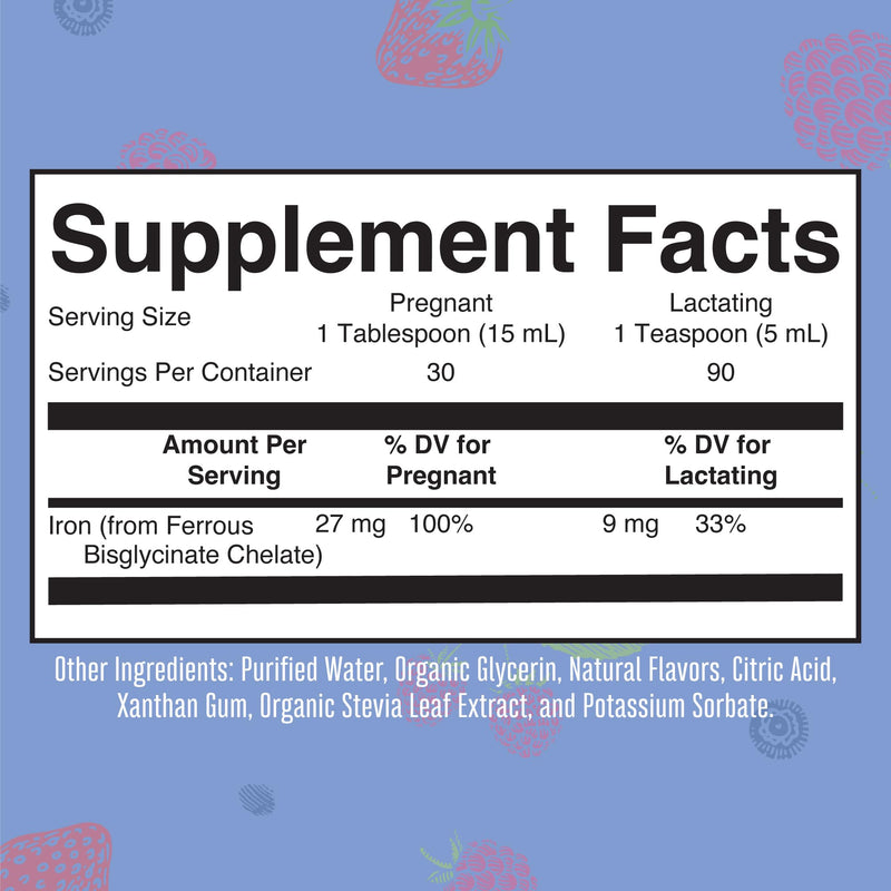 [Australia] - MaryRuth Organics | Liquid Iron Supplement Prenatal & Postnatal for Pregnant & Lactating | Iron Deficiency | Immune Support | Sugar/Gluten Free | Vegan | Non-GMO | 15.22 Fl Oz Vegan Natural Berry 15.22 Fl Oz (Pack of 1) 
