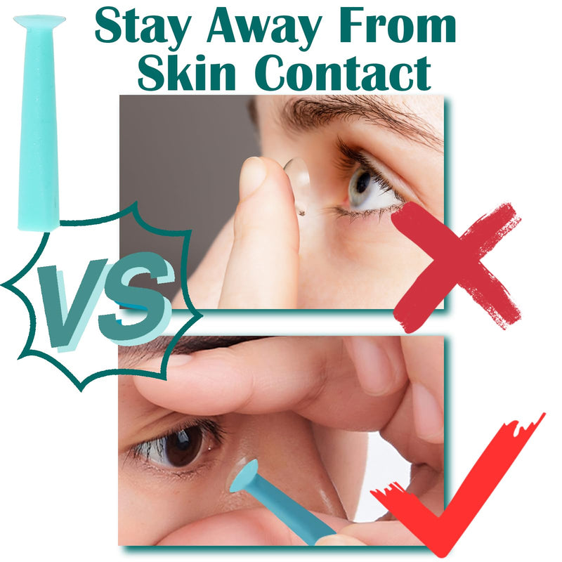 [Australia] - 12PCS Hard Contact Lens Remover Tool with Storage Box Eye Care Inserts Removes Reusable Suction Cup Remover Contact Plunger Eye Contact Remover for RGP/OK/Scleral Lenses green 12pack 