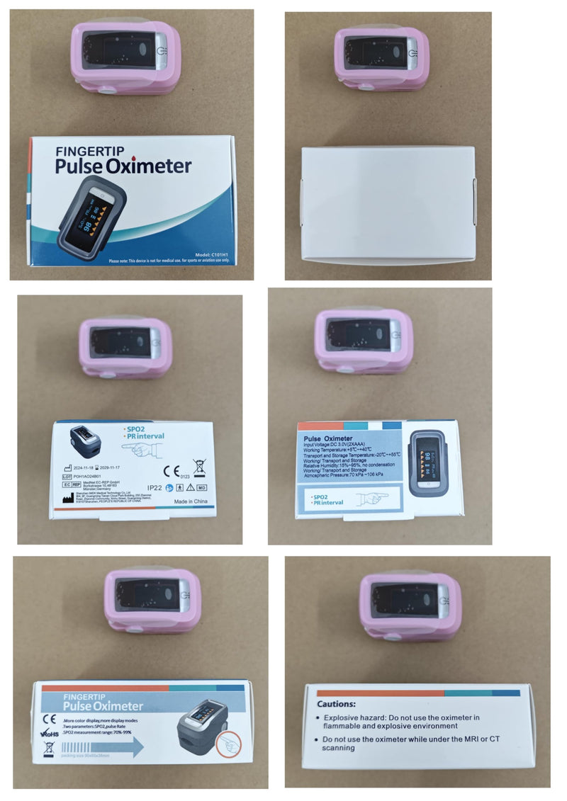 Oximeter, Pulse Oximeter, Oximeter with Lanyard, SpO2 Pulse Rate Blood Oxygen Saturation Monitoring, Fingertip Pulse Oximeter