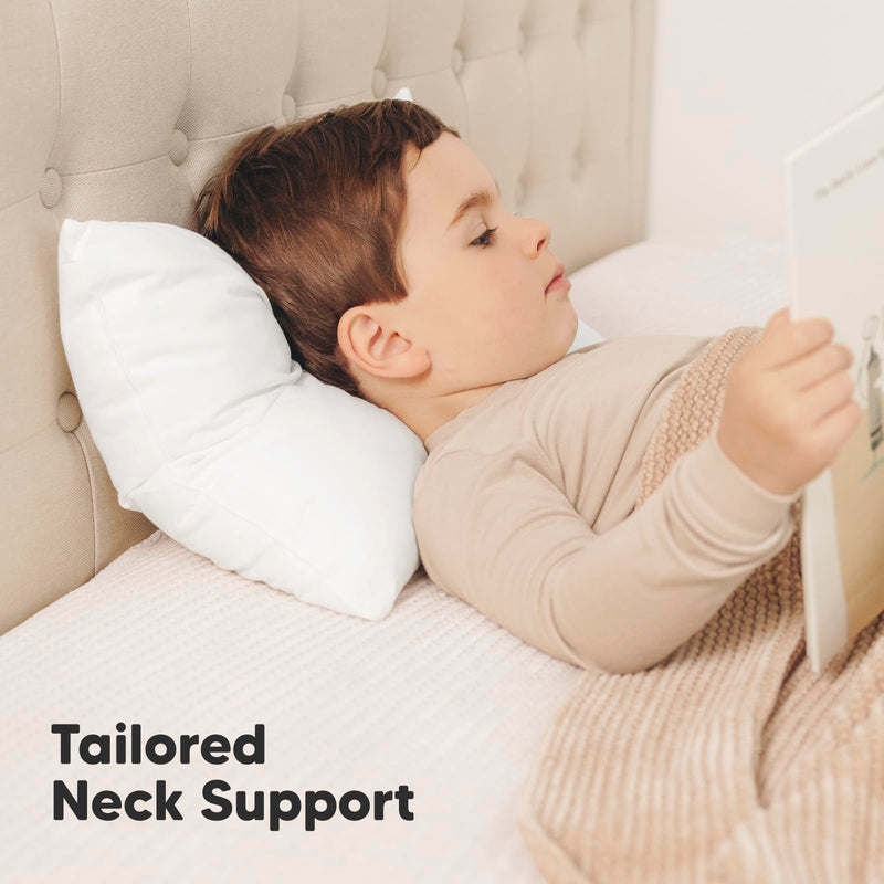 [Australia] - KeaBabies 2-Pack Toddler Pillow - Soft Organic Cotton Toddler Pillows for Sleeping, 13X18 Small Pillow for Kids,Kids Pillows for Sleeping,Kids Pillow for Travel,School, Nap,Age 2 to 5 (Soft White) Soft White 2-Pack, Standard 