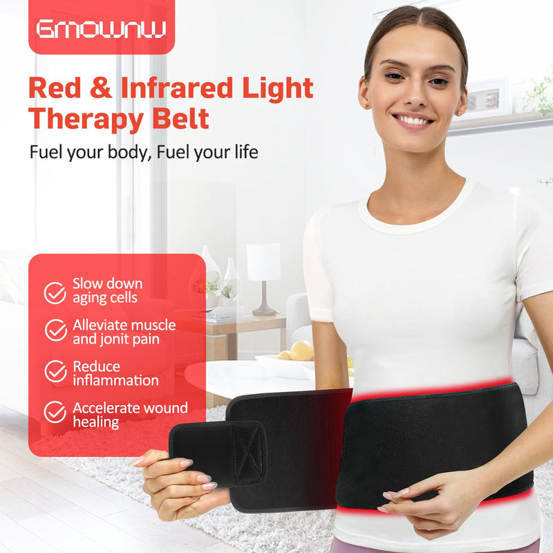 [Australia] - Red Light Therapy for Body, Infrared Light Therapy for Shoulder Waist Muscle Pain Relief, Upgraded 3 in 1 Led Beads, 660nm Red Light &850nm Near Infrared Light Therapy Belt Wrap Timer Remote Control XL 