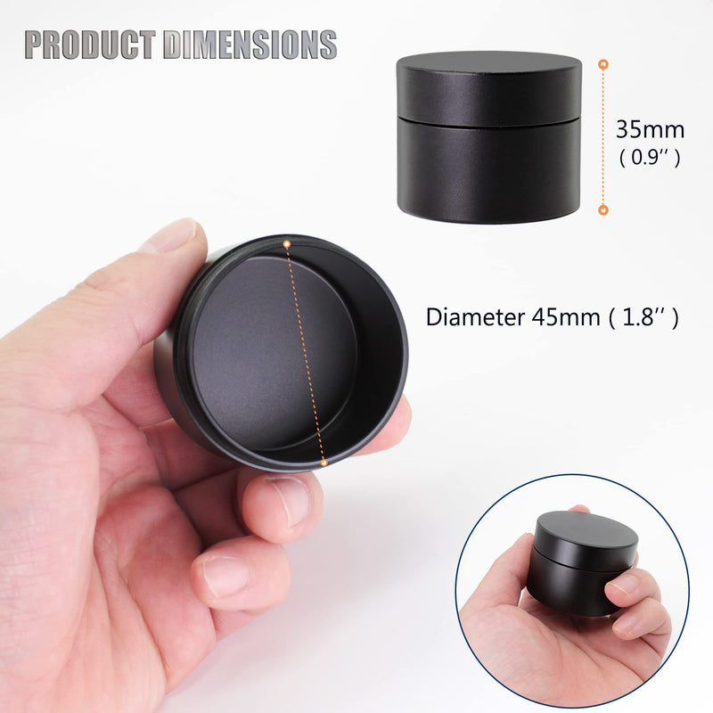 Portable Daily Pill Case, Heavy Duty Aluminium Alloy Round Pill Box, Waterproof Travel Pill Organizer, Pocket Purse Medicine Vitamin Holder EDC Container for Outdoor Camping Working Black Large