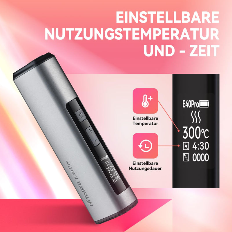 [Australia] - HI TASTE E40 Pro Tobacco Heater Compatible with IQOS ILUMA TEREA, Great Taste, 3200mAh Large Battery, Drying Function, Clear OLED Display, Metal Design (Metal Black) Metal Black 