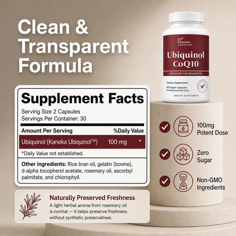 Ubiquinol CoQ10 100mg, Coenzyme Q10 Active Form, Heart Health Support | Kaneka Ubiquinol, 60 Liquid Capsules, Cellular Energy, Antioxidant Support, Non-GMO, Made in USA, Easy to Swallow