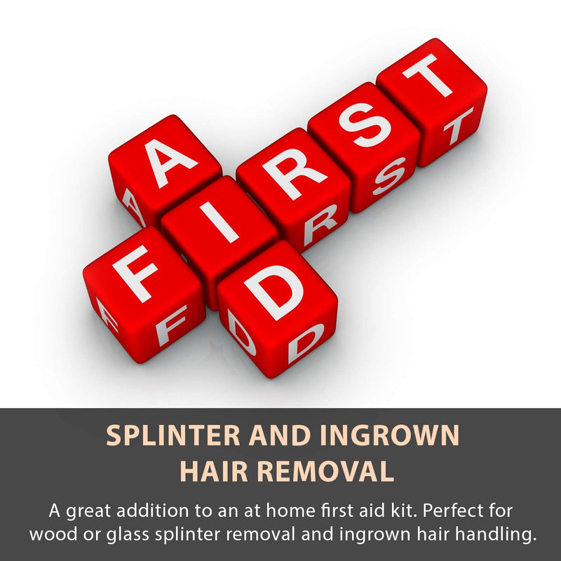 Ingrown Hair Tweezers | Pointed Tip | Red | 2 Pack | Precision Stainless Steel | Extra Sharp and Perfectly Aligned for Ingrown Hair Treatment & Splinter Removal For Men and Women | By Tweezees