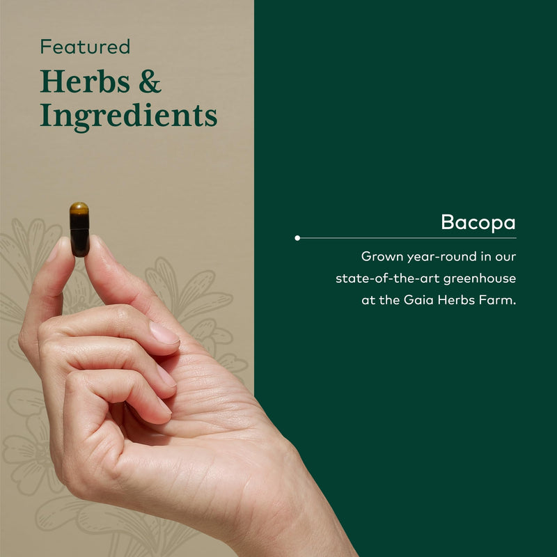 [Australia] - GAIA HERBS PRO Bacopa - Brain Health & Nootropic Support - 60 Liquid Phyto-Caps (30 Servings) 