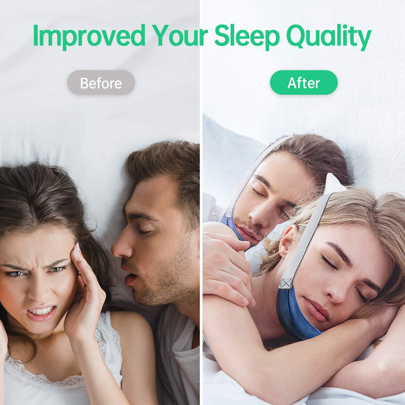 [Australia] - 2PCS CPAP Chin Straps for Anti Snoring Solution, Chin Strap for Reducing Snoring to Men, Chin Straps Effective Relieve Snoring, Comfortable and Adjustable Sleeep Chin Strap for Mouth Breathers 