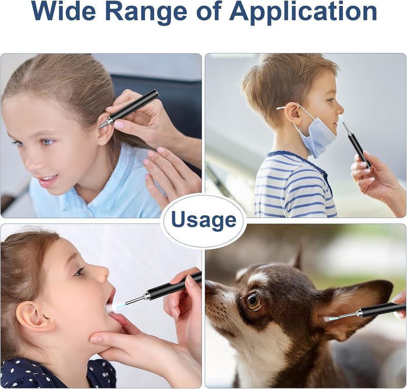 [Australia] - Glracd Earwax Remover Otoscope, 1296P Wifi Otoscope with Light and Camera, Ear Camera IP67 Waterproof, 3.5mm Lens Ear Cleaner with Camera with 6 Silicone Ear Spoons for iOS and Android Ct01 