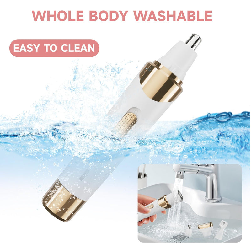 [Australia] - Electric Razor for Women,4 in 1 Womens Shaver Electric Bikini Trimmer Pubic Hair Removal Wet & Dry Painless Shaver for Legs Underarms Eyebrow Face Nose and Bikini Grooming Kit for Women 3021 Gold 