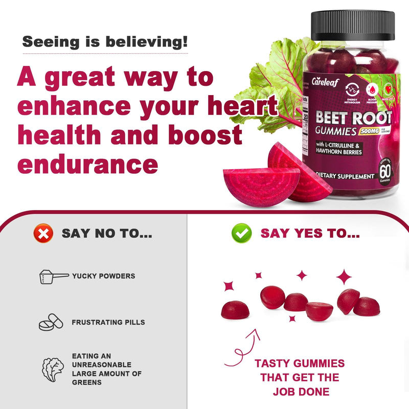 [Australia] - Sugar Free Vegan Beet Root Gummies for Blood Pressure, Beetroot Gummies with L-Citrulline and Hawthorn Extract, Peach Flavor Beet Chews for High Blood Pressure, 60 Count 
