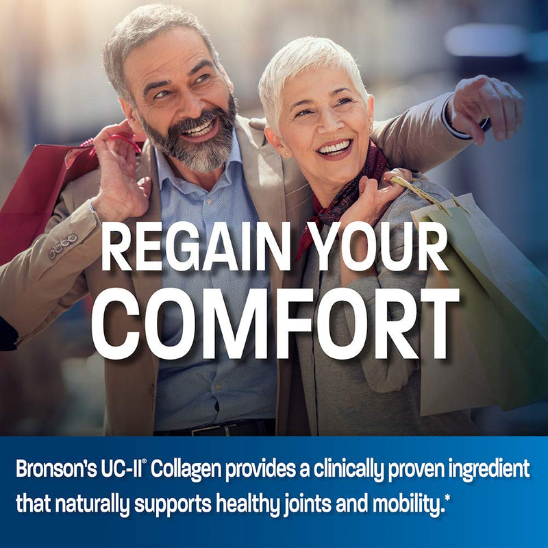 Bronson UC-II Undenatured Type II Collagen Joint Support, 30 Capsules | 40 mg UC-II Standardized Cartilage, 10 mg Total Collagen, Clinically Studied, Once-Daily