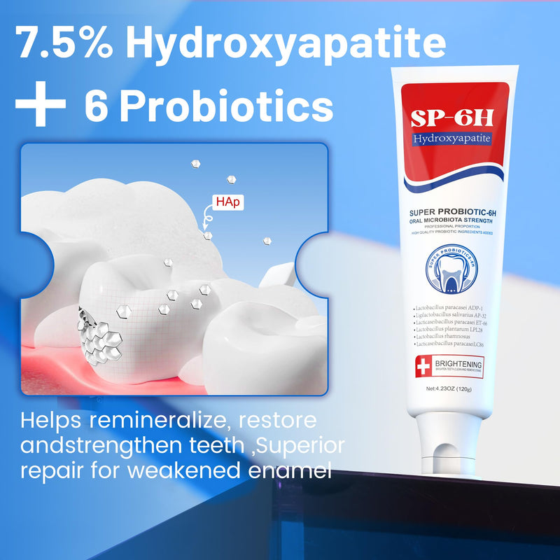 [Australia] - SP-6 Toothpaste Set, 6 Probiotics for Whitening & Cooling Fresh Breath, and 7- Pro Intense Whitening, Fluoride-Free, Safe for Enamel, Deep Brigthtening & Freshness 3 in1 Set SP-6+7Pro ToothPaste Set 1 Ounce (Pack of 3) 