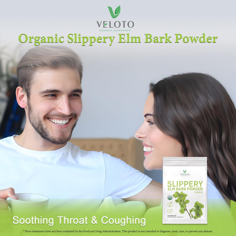 Slippery Elm Bark & Slippery Elm Powder Organic 454g, 100% Pure Inner Bark, Natural Herbal Supplement, Soothes Throat, Cough & Digestive Health, Supports IBS, Acid Reflux, Vegan, Gluten Free, Non-GMO 454 g (Pack of 1)