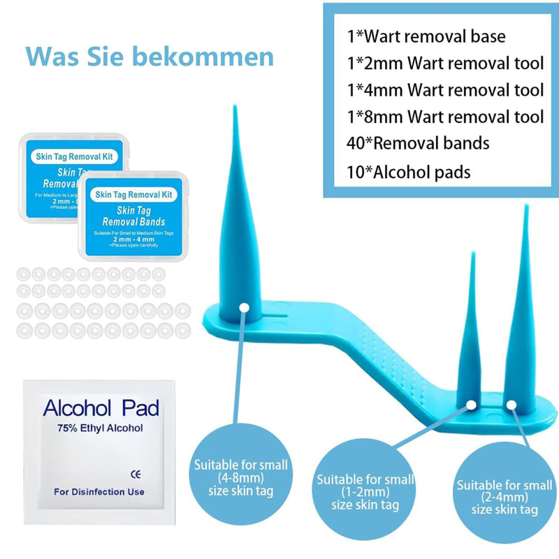 [Australia] - Tag Remover Device, Stalk Wart Removal Device, 3 in 1 Skin Tag Fibroma Removal Quick Kit, Safe for Face, Neck and Body Azure Blue 