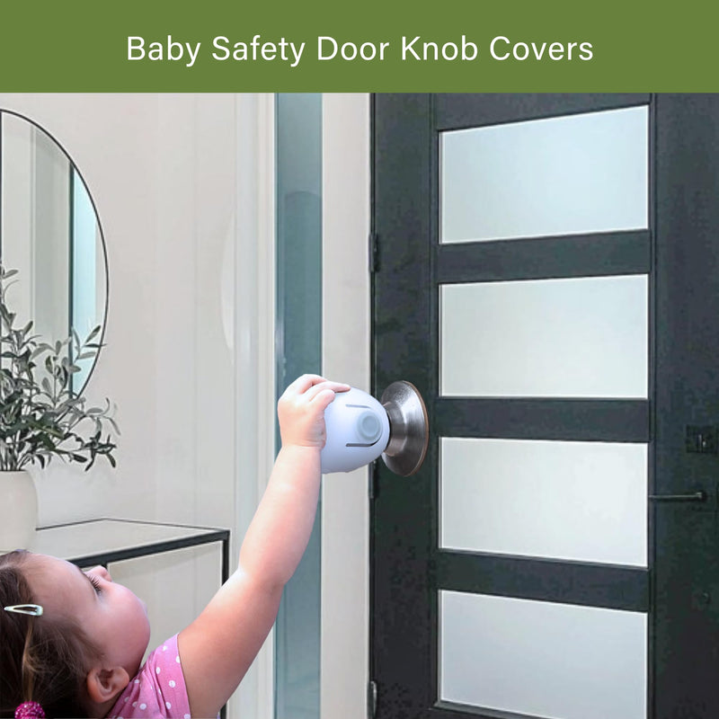 [Australia] - Child Proof Door Knob Covers, Door Knob Safety Cover for Kids, Baby Proof Safety Locks for Doors, 4 Pack/White 