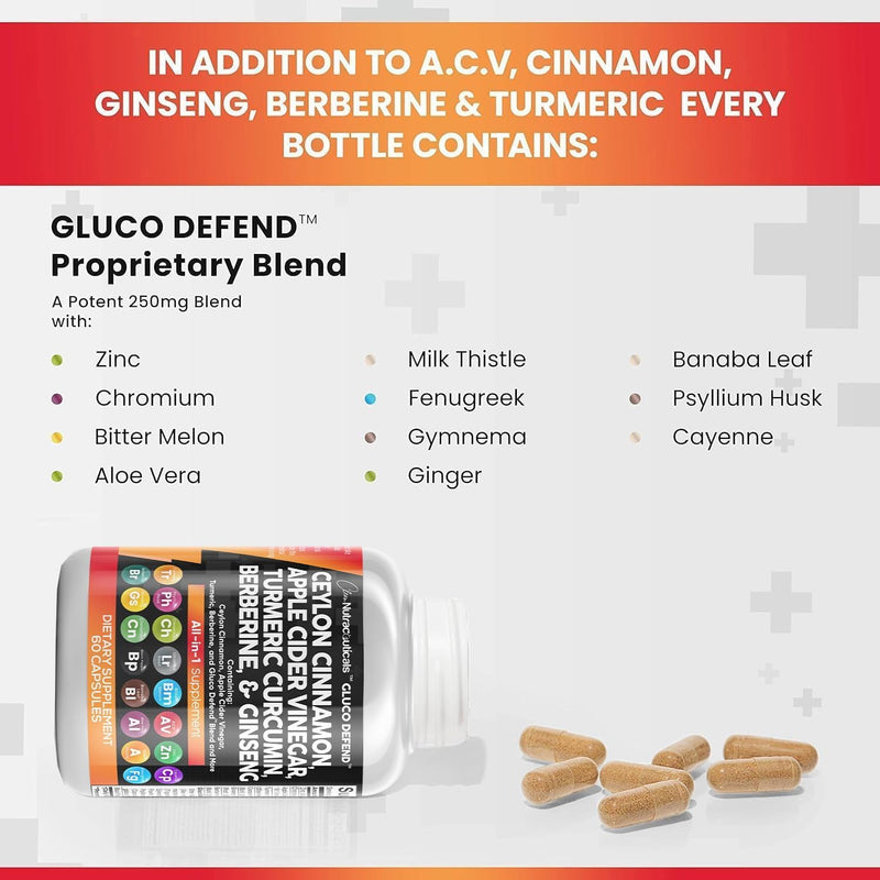 [Australia] - Clean Nutraceuticals Ceylon Cinnamon 3000mg Turmeric 3000mg Apple Cider Vinegar 3000mg Ginseng 2000mg Berberine 1200mg Plus Bitter Melon Gymnema Milk Thistle Fenugreek 