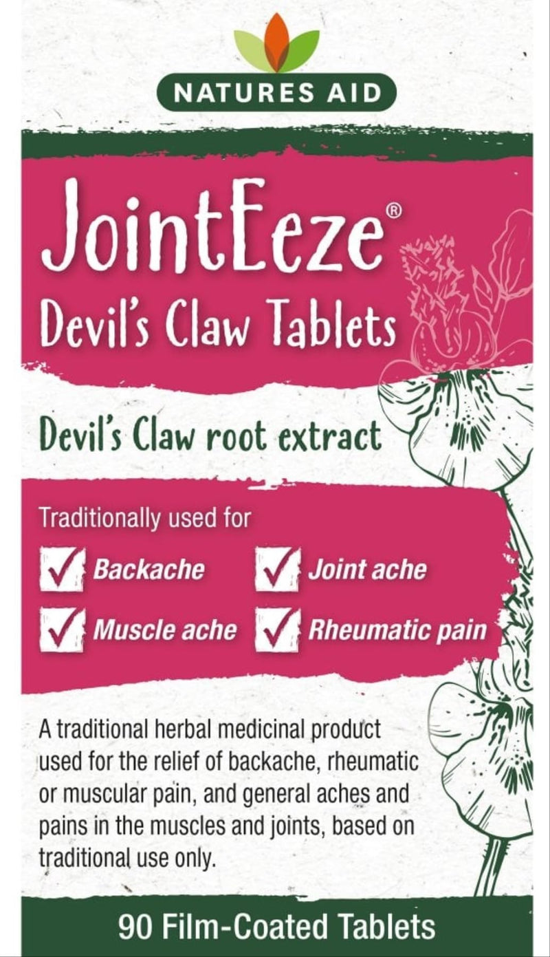 Natures Aid JointEeze 300mg (Equivalent 1050-1500mg of Devils Claw Root) 90 Tabs - 4 Pack