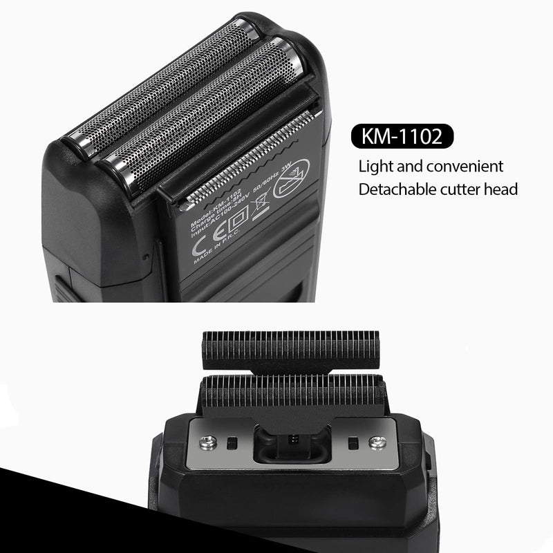 [Australia] - kemei Men's Reciprocating Cordless Razor Razor Electric Rechargeable Razor Precision Beard Sideburn Trimmer Razors Twin Blade Multifunction Grooming Razor… 