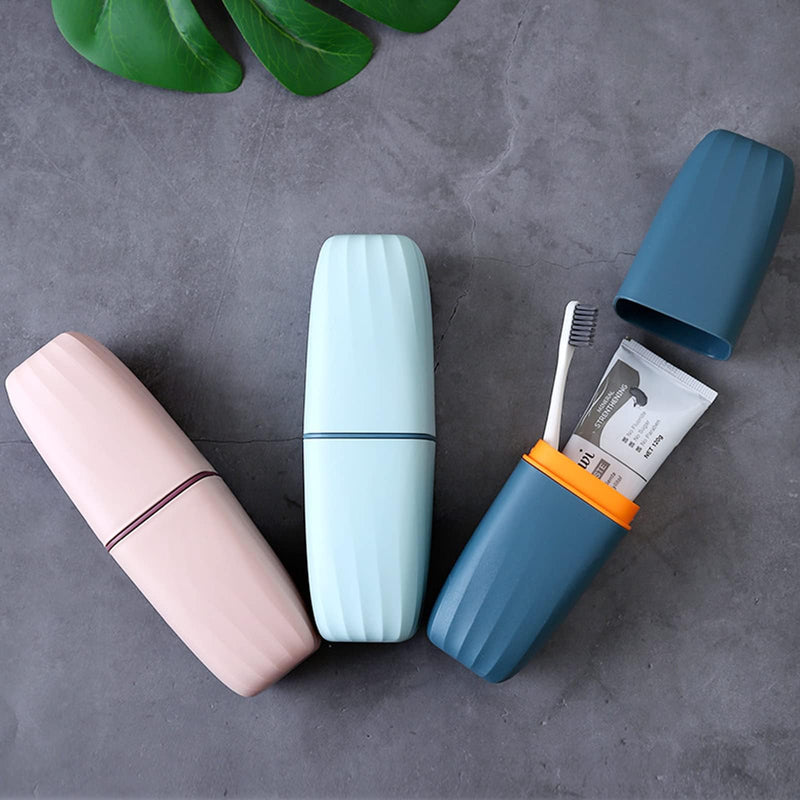 [Australia] - Toothbrush Cup Toothbrush Holder with Cover Travel Boothbrush Holder Portable Toothbrush Case and Carrier for Bathroom School Business Trip(Blue) Blue 