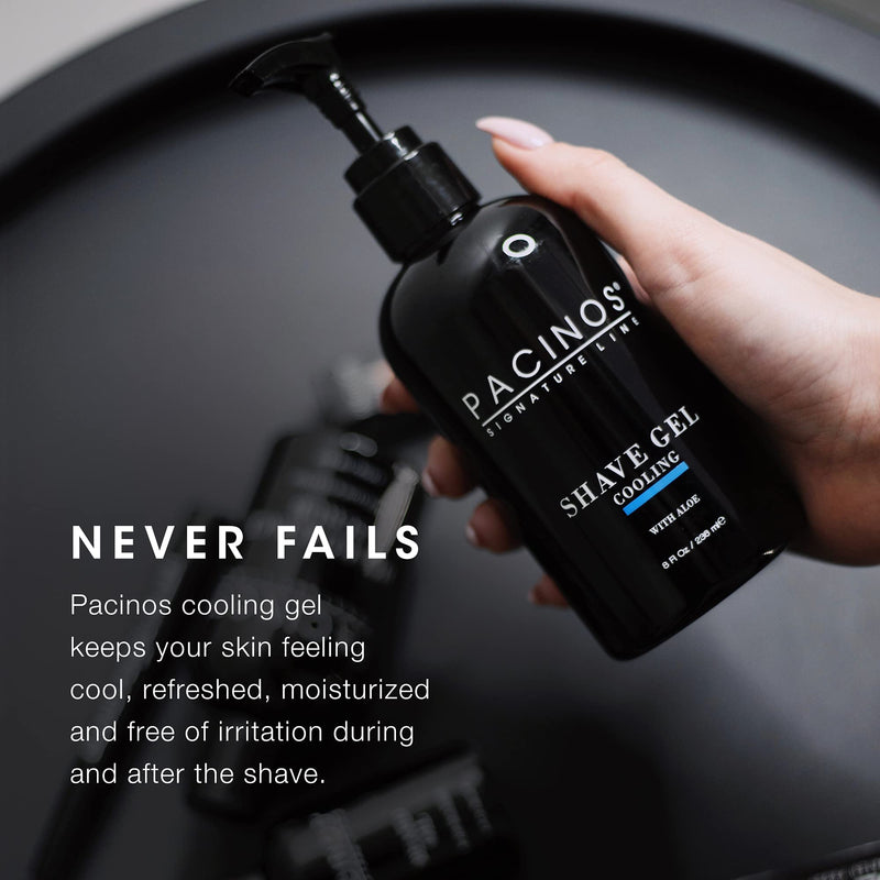 Pacinos Shave Gel - Cooling Gel with Aloe Vera - Moisturizing Mens Shaving Gel - 8 Fl. Oz 8 Fl Oz (Pack of 1)