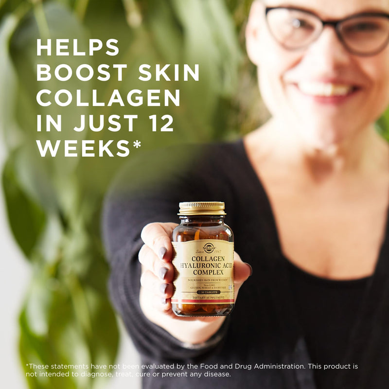 [Australia] - SOLGAR Collagen Hyaluronic Acid Complex - 30 Tablets, Pack of 2 - Non-GMO, Gluten Free, Dairy Free - 60 Total Servings 