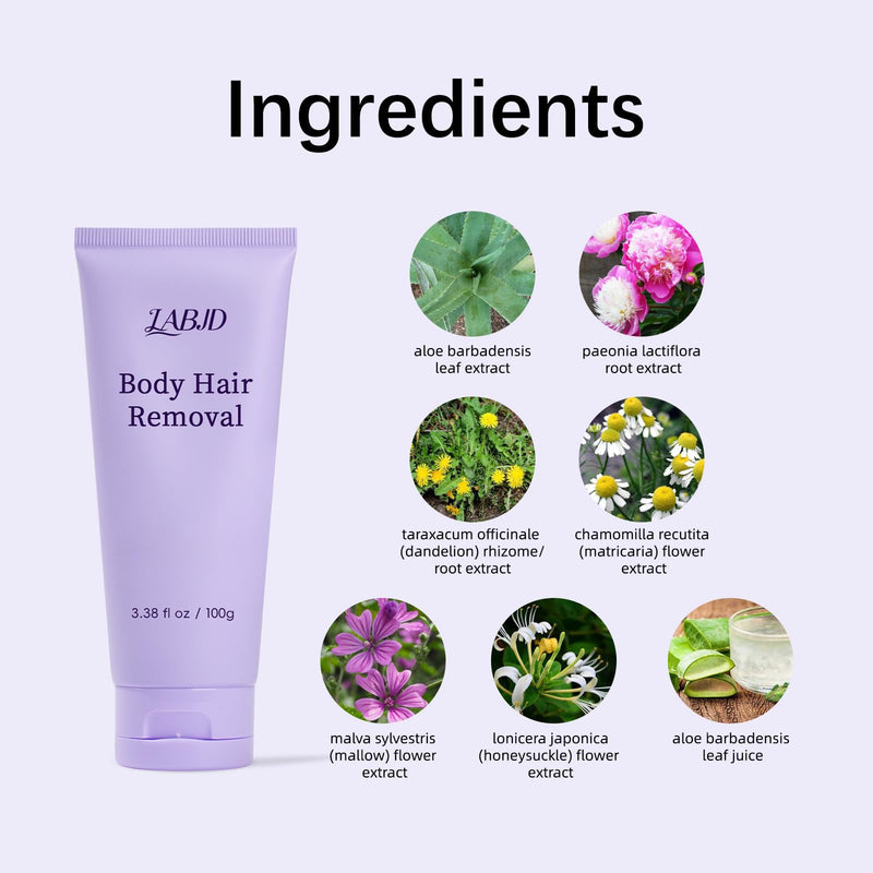 [Australia] - 2-Pack Body Hair Removal Cream for Sensitive Skin - Painless & Gentle Depilatory Cream with Spatula Applicator, Unisex Body & Skincare 6.76 fl oz 2 
