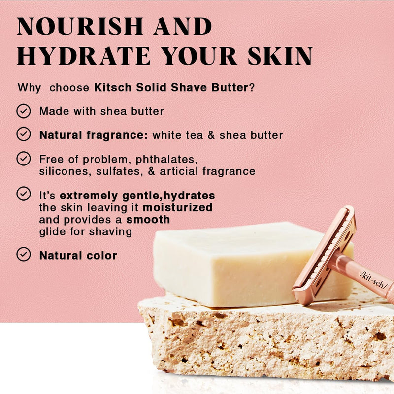 [Australia] - Kitsch Shaving Soap for Women - Hydrating Shave Butter & Shave Soap Bar - Nourishing Bar Soap for Smooth, Irritation-Free Shave ‚Äì Paraben, Silicone & Sulfate-Free - Vegan, Made in USA - 4 oz Shave Butter Bar 