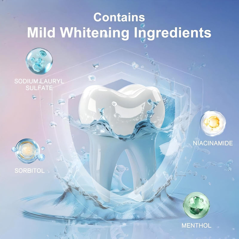 Niacinamide Whitening Toothpaste, Kimralur Triple Whitening Intensive Niacinamides Toothpastes, Fluoride-Free Formula is Suitable for Sensitive Teeth (1) 1