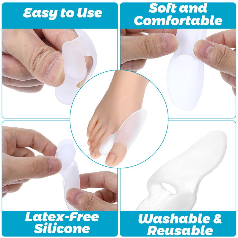 [Australia] - Dimeho Toe Separator Silicone Pack of 8 Gel Hallux Valgus Protective Pads Toe Separator Bunion Protection for Big Toe for Bunion Correction Pain Relief Through 