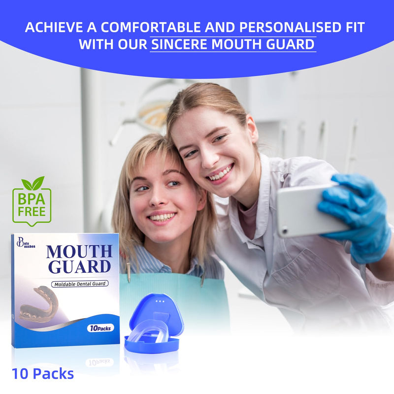 [Australia] - Mouth Guard for Grinding Teeth at Night，buluoushen Night Guard，10 Pack Night Guards for Teeth Grinding，Teeth Grinding Mouth Guard for Sleep,1 Sizes & 1 Travel Case 