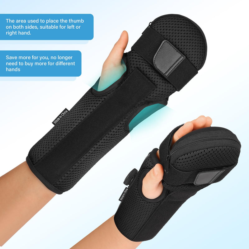 Resting Hand Splint Stroke Hand Brace for Pain Relief Arm Wrist Finger Splint for Carpel Tunnel,Stroke, Tendonitis, Sprain, Arthritis (Black, Medium) Black
