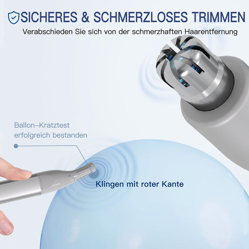 [Australia] - HEBECA Nose Hair Trimmer Men Women - 2 in 1 Nose Trimmer Women Electric - Nose and Ear Trimmer Nose Hair Trimmer Men Portable Rechargeable 