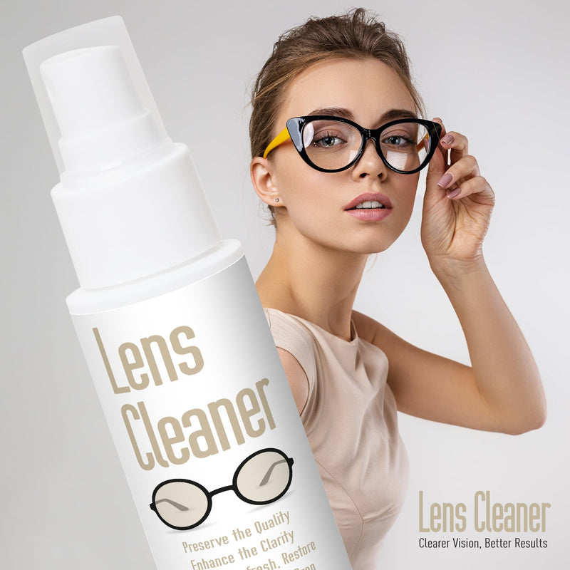 [Australia] - Eyeglass Cleaner Spray with Microfiber Cloth Kit, Lens Cleaner for Eyeglasses, Sunglasses, Camera Lenses & Electronic Screens, Gentle, Odor-Free, Compact 1.7 fl oz Lens Cleaner Spray 