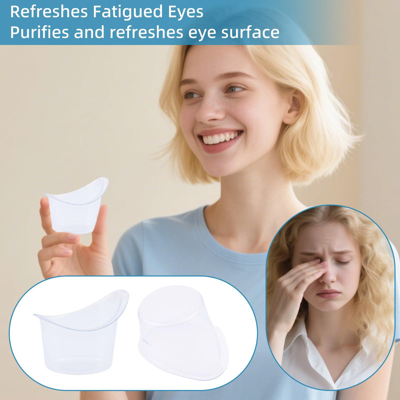 [Australia] - 60 PCS Disposable Eye Wash Cups 5ml - Portable Plastic Eye Rinse & Flush Kit Eyes Bath Washer with Measuring Markings for Quick Eyes Relief, Dust/Makeup Cleaning, Ideal for Seniors, Travel(Clear) 