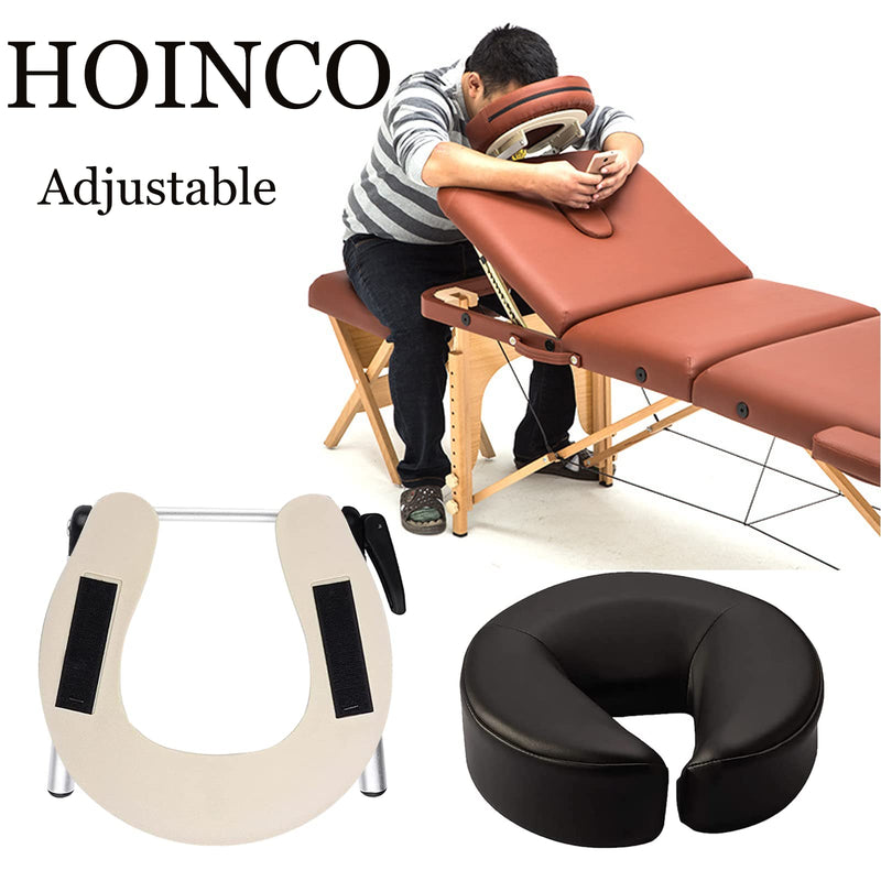 [Australia] - HOINCO Massage Headrest - Aluminum Adjustable U-Shaped Pillow for Bed & Face Cradle - Beauty Spa Equipment 