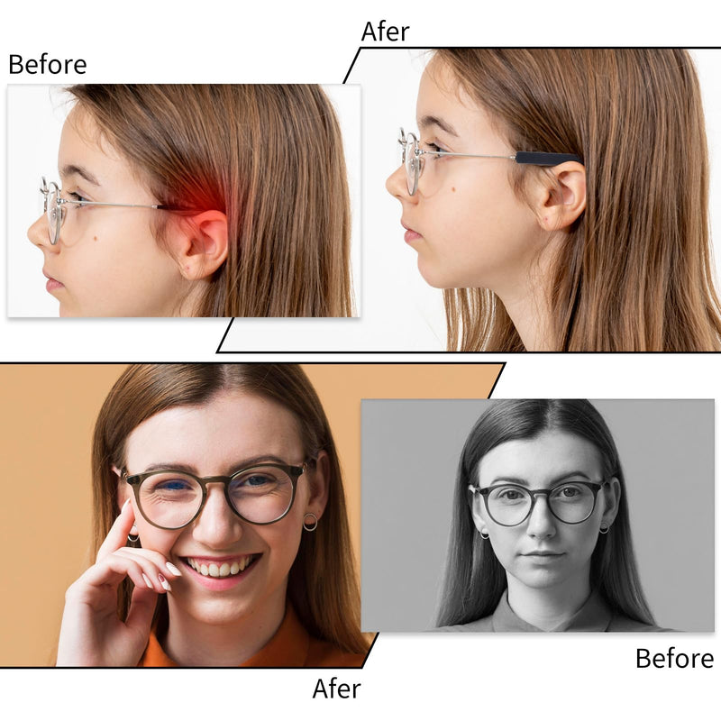 [Australia] - Glasses temple cover polyester, 4 pairs of glasses holders, non-slip glasses ear pads, soft glasses leg protectors, glasses accessories for sunglasses and sports glasses 