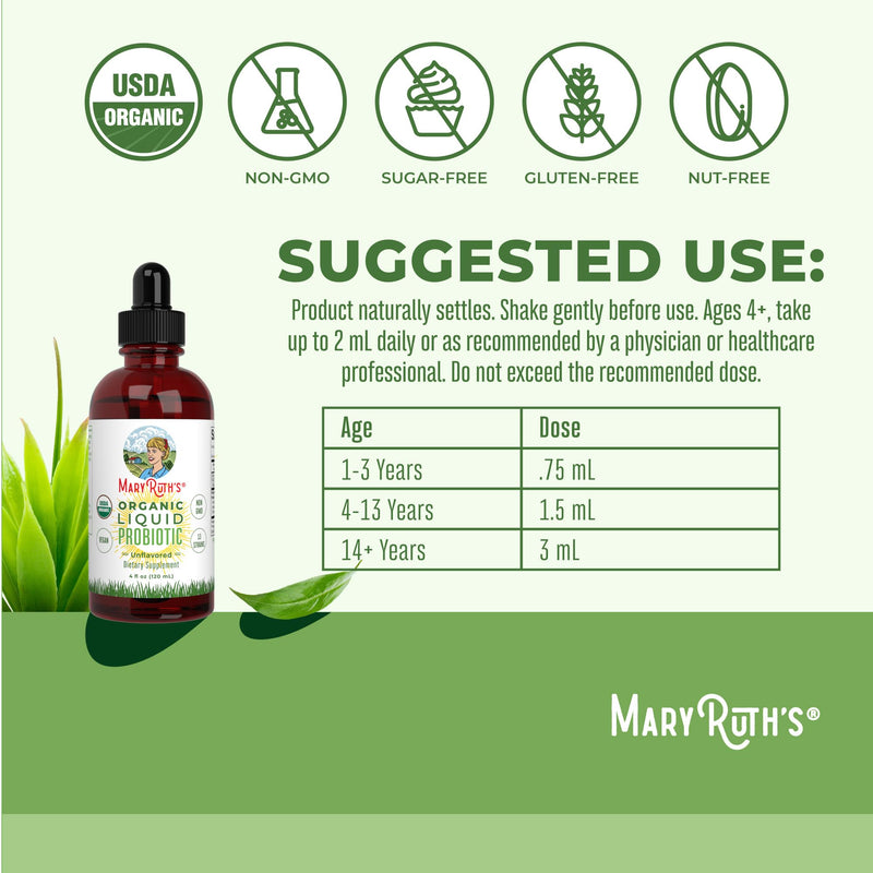 MaryRuth's Vitamin K2+D3 Gummies (Peach Mango & Apricot) & USDA Organic Probiotic Drops | Clean Label Project Verified® | Vitamins for Joint Support, & Overall Health | Vegan, Non-GMO, Gluten Free